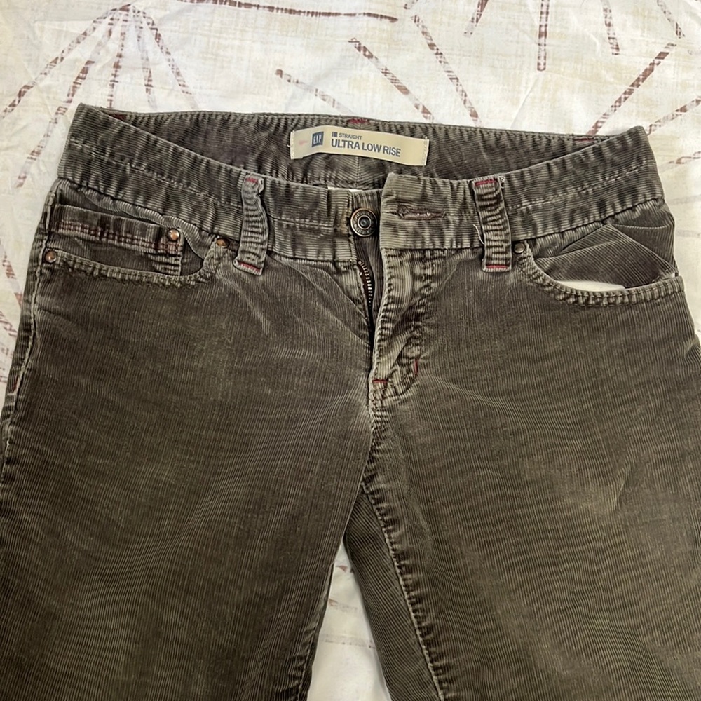 GAP Straight Ultra Low Rise Cord Pants